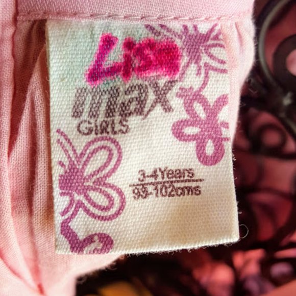 MAXGirls Pink Chiffon Floral Pleated BabyDoll,3-4Y - Picture 6 of 6